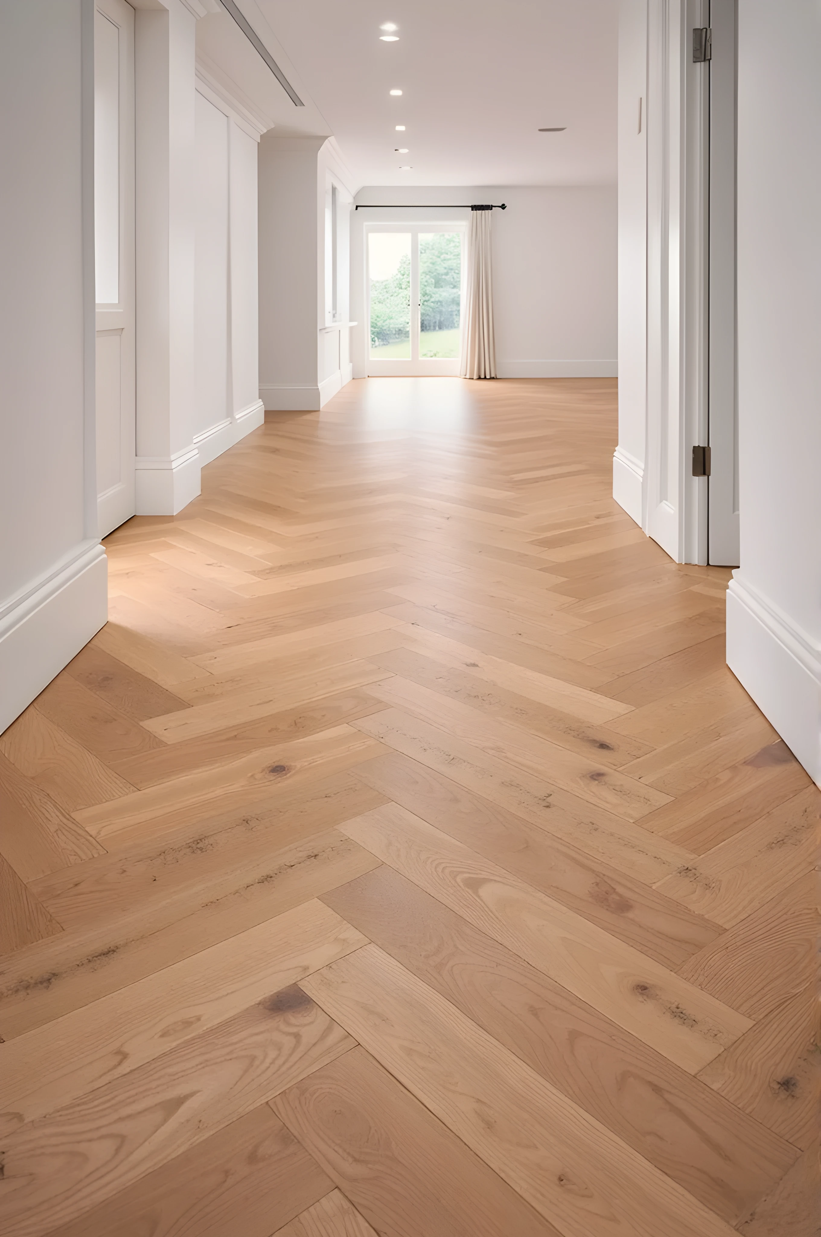 Herringbone timber floor